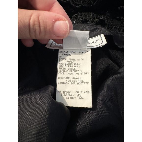 Scott McClintock Black Floor Length Vintage Back Lace Dress Size 10 - Picture 7 of 7